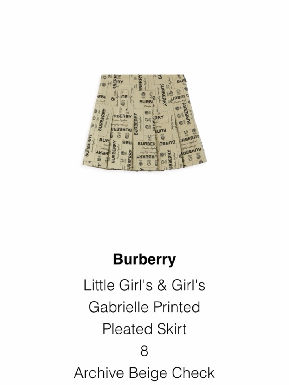 Burberry Gabrielle Printed Pleated Skirt